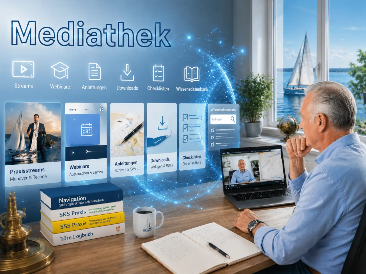 Mediathek für alle nautischen Fragen insbesondere für den SSS inkl. NautiApp als elektronischer Fragenkatalog