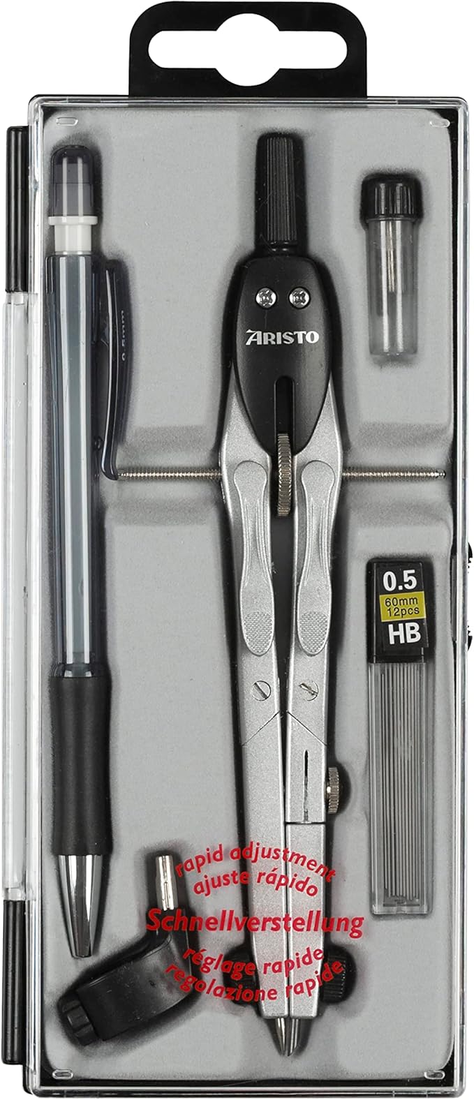 Zirkel mit genauer Einstellung und Minenbleistift Aufnahme